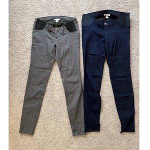 Motherhood Maternity side panel skinny leg maternity jeans (2 pairs bundle)